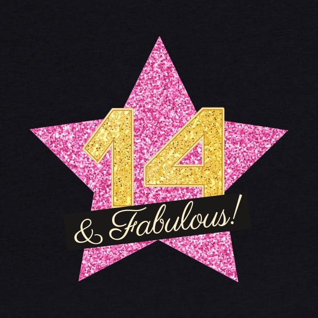 14th Birthday Gifts Women Fabulous - Pink Gold by BetterManufaktur